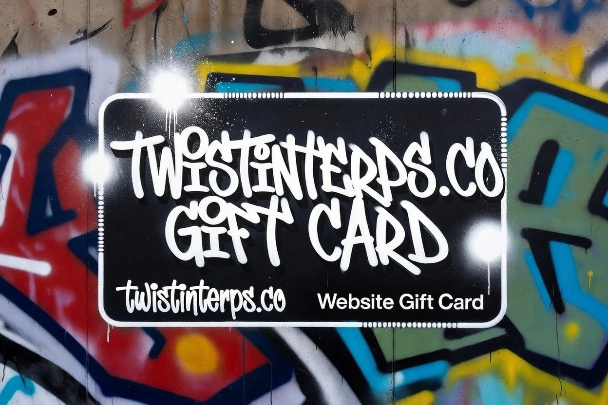 Twistin Terps Gift Card packaging — elevated rolling culture